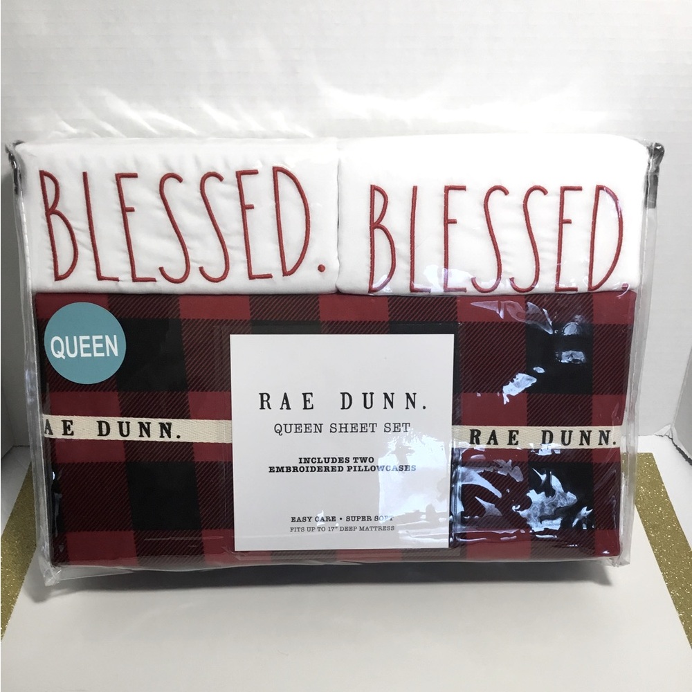 Rae Dunn Christmas “Blessed” Queen
Sheet Set - 4 pieces NWOT